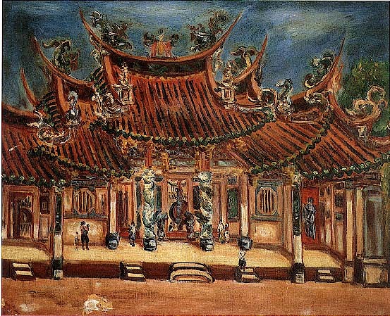 Chen é™ˆæ¾„æ³¢çš„ Chengpo, Entrance of Temple<br /><br />å»Ÿå£
Unknown/å¸ƒâ€§æ²¹å½©, Oil on canvas